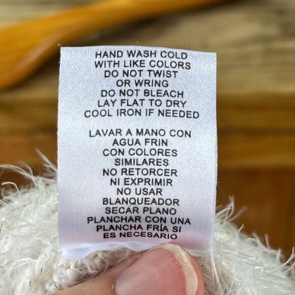 Gibson Latimer Women's White Open Knit Soft Fuzzy Long Sleeve Sweater Size S - Picture 7 of 7